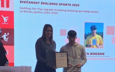UČENIK INDUSTRIJSKO-OBRTNIČKE ŠKOLE SLATINA ALEN BOGDAN DOBITNIK EUROPSKE FAIR PLAY DIPLOME