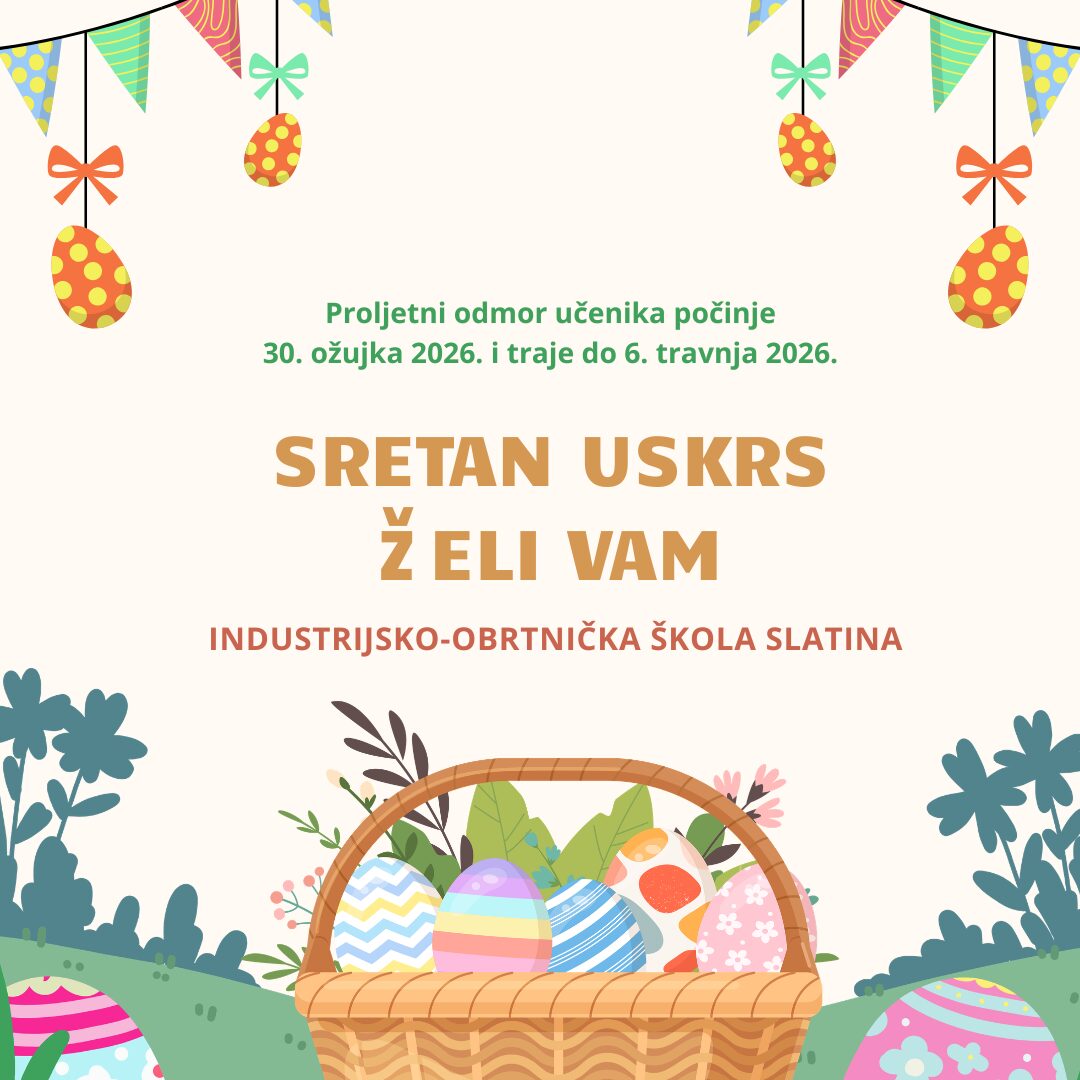 Proljetni odmor učenika počinje sutra, 17. travnja 20256., i traje do ponedjeljka, (1)