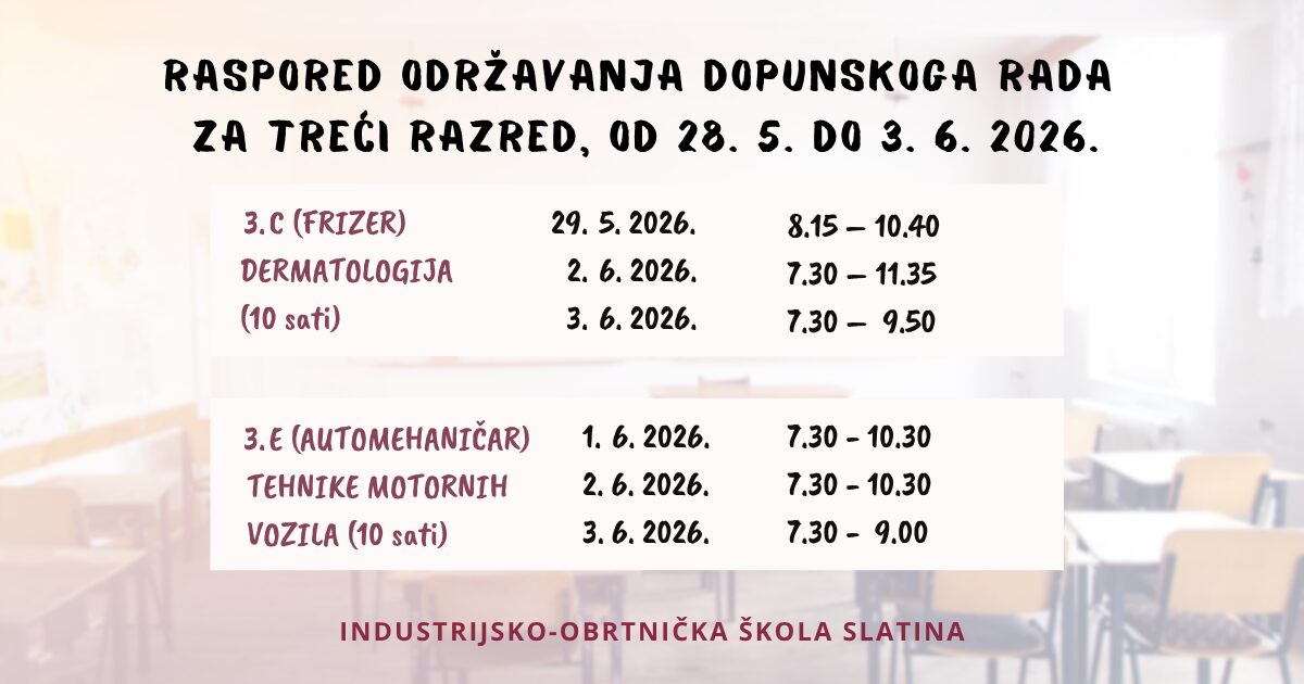 Dopunski rad, 3. razred