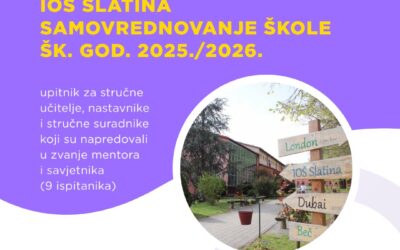 MENTORI I SAVJETNICI INDUSTRIJSKO-OBRTNIČKE ŠKOLE SLATINA O ISKUSTVU NAPREDOVANJA – anketiranje u sklopu samovrednovanja Škole u šk. god. 2025./2026.